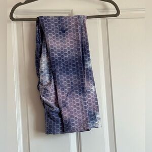 Women’s Size Small Medium S/M Purple Blue White Tie Dye Honeycomb Leggings